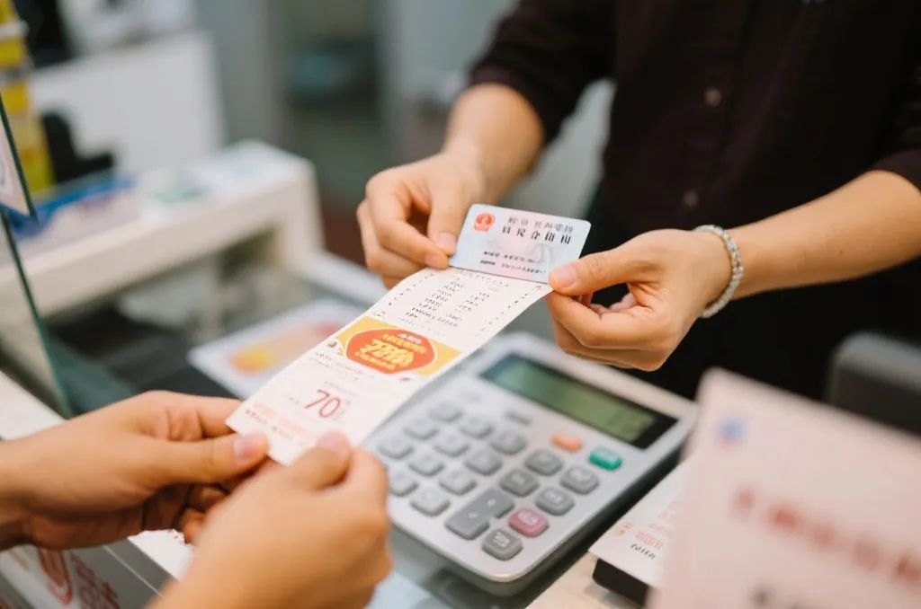 中奖者在兑奖大厅办理兑奖手续